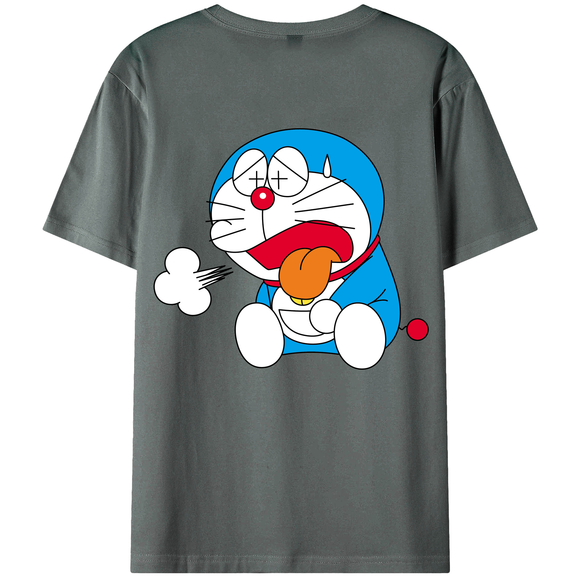 （画像用） ドラえもん Doraemon 綿100％ メンズ半袖Tシャツ（バックプリント） 通気性